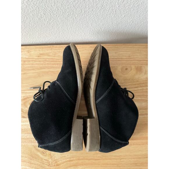 Eddie Bauer “Valerie” Black Suede Leather Chukka Ankle Boots Fur Lined 8.5 - Picture 5 of 10